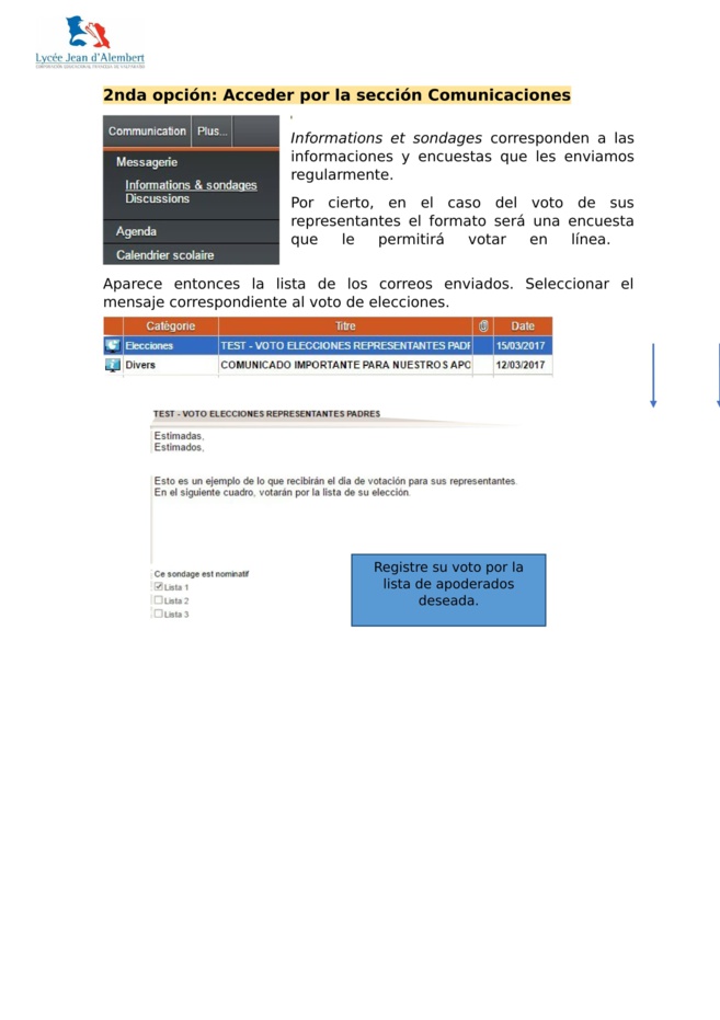 Votar a través de Pronote