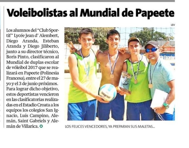 INVITACIÓN CEREMONIA: FELICITACIONES Y APOYO A NUESTROS SELECCIONADOS AL MUNDIAL DE BEACH VOLEYBALL