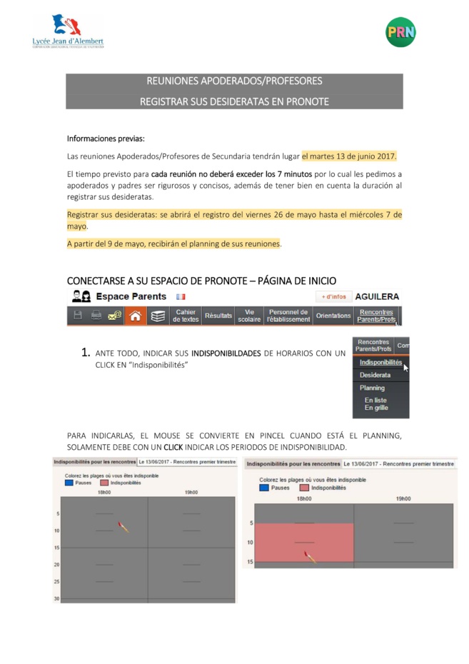 REUNIONES PADRES/PROFESORES: REGISTRAR SUS DESIDERATAS REUNIONES PADRES/PROFESORES: REGISTRAR SUS DESIDERATAS