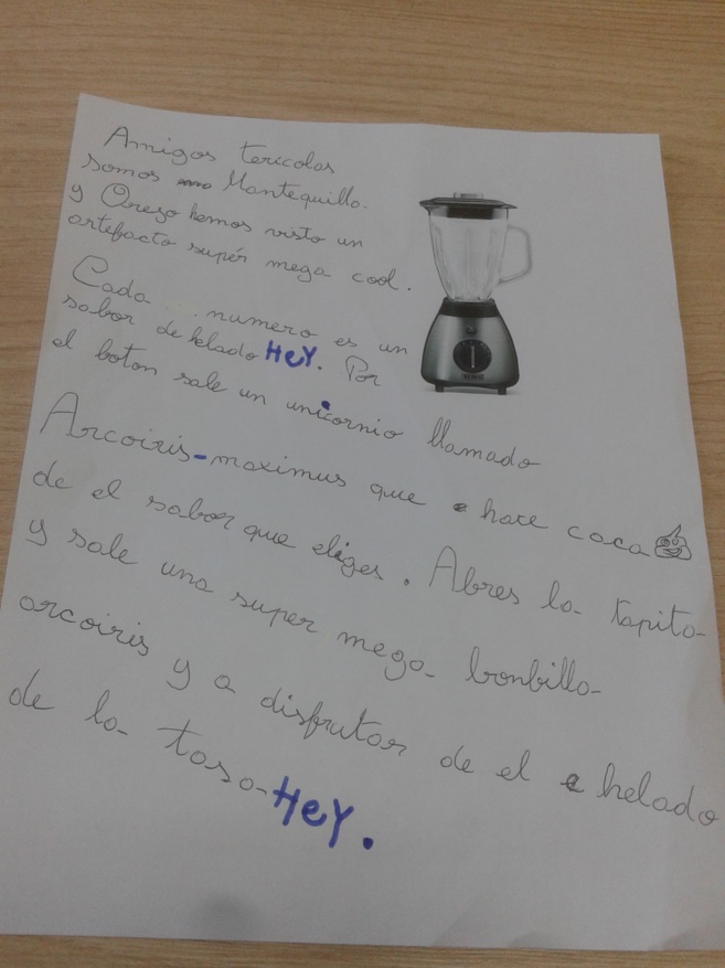 Exemple de production d'élèves