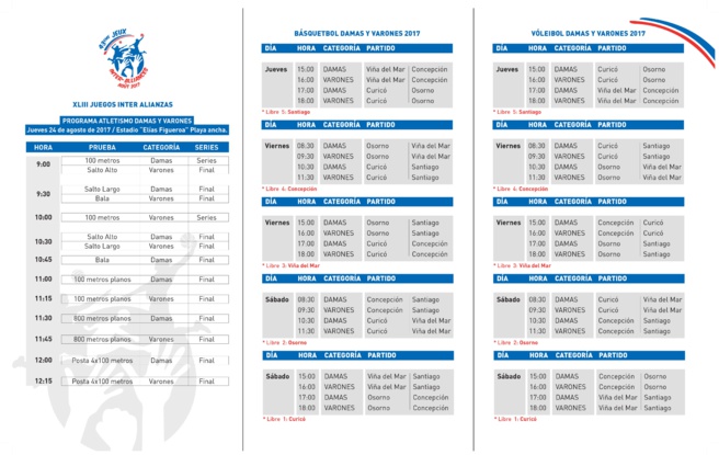 JUEGOS INTERALIANZAS 2017 - CEREMONIAS Y PROGRAMA DEPORTIVO