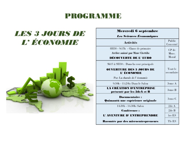 LES TROIS JOURS DE L'ÉCONOMIE 2017 - LOS TRES DÍAS DE LA ECONOMíA 2017 LES TROIS JOURS DE L'ÉCONOMIE 2017 - LOS TRES DÍAS DE LA ECONOMíA 2017