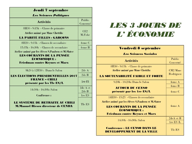 LES TROIS JOURS DE L'ÉCONOMIE 2017 - LOS TRES DÍAS DE LA ECONOMíA 2017 LES TROIS JOURS DE L'ÉCONOMIE 2017 - LOS TRES DÍAS DE LA ECONOMíA 2017