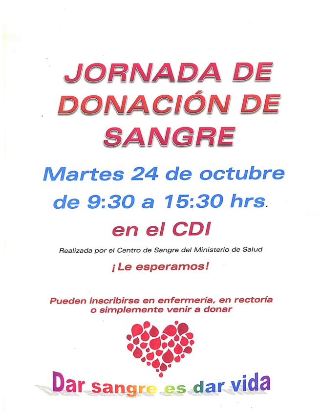 JORNADA DONACION DE SANGRE EN EL LICEO JORNADA DONACION DE SANGRE EN EL LICEO