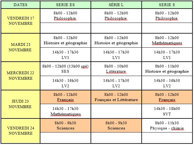 BACCALAURÉAT 2017