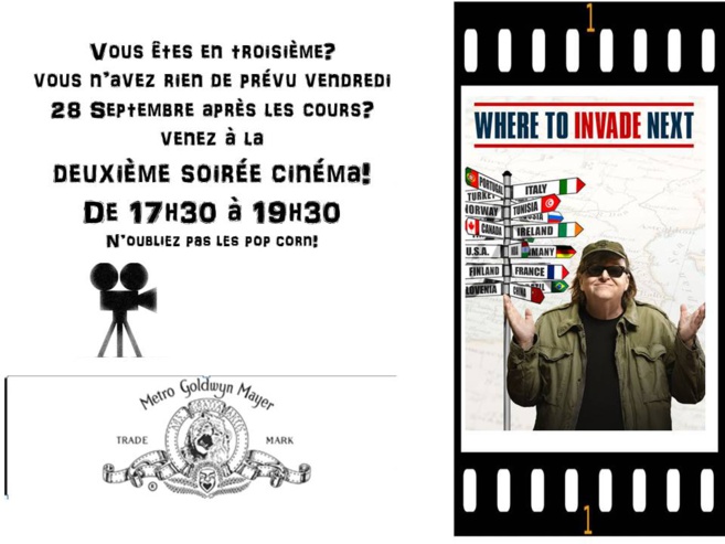 VIENS À LA SOIRÉE CINÉMA DU VENDREDI 28 SEPTEMBRE ! VIENS À LA SOIRÉE CINÉMA DU VENDREDI 28 SEPTEMBRE !