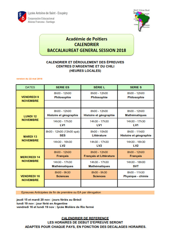 BAC 2018: Calendrier des épreuves