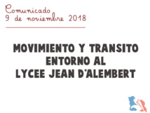 Comunicado Movimiento y tránsito entorno a nuestro establecimiento