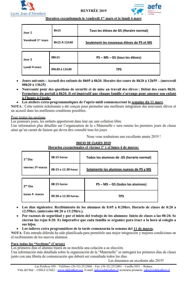 Rentrée Maternelle 2019: Guía de inicio de clases, lista de útiles y reuniones de inicio de año 2019