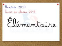 Rentrée Élémentaire (CP-CM2): Informaciones, lista de útiles, reuniones de inicio de año 2019