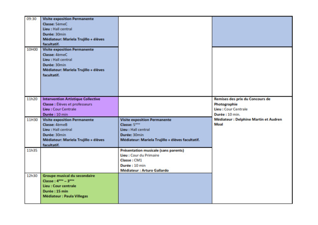 Du 4 au 6 décemble: Place à l'art dans notre établissement! Du 4 au 6 décemble: Place à l'art dans notre établissement!
