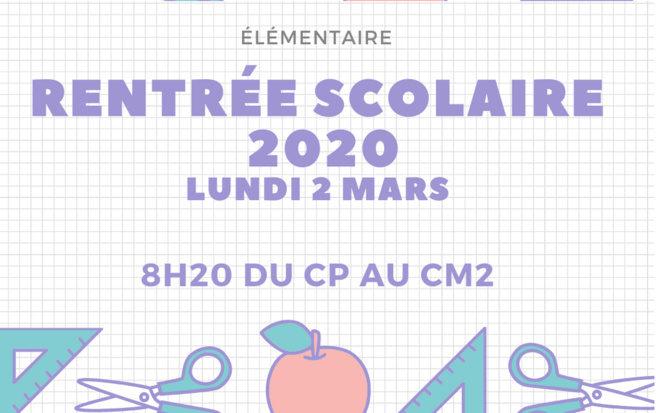 Information Rentrée scolaire 2020: ÉLÉMENTAIRE Information Rentrée scolaire 2020: ÉLÉMENTAIRE