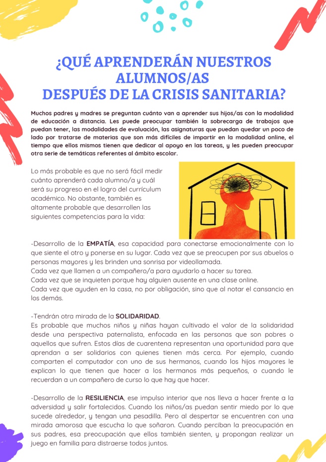 Qué aprenderán nuestros alumnos/as después de la crisis sanitaria?