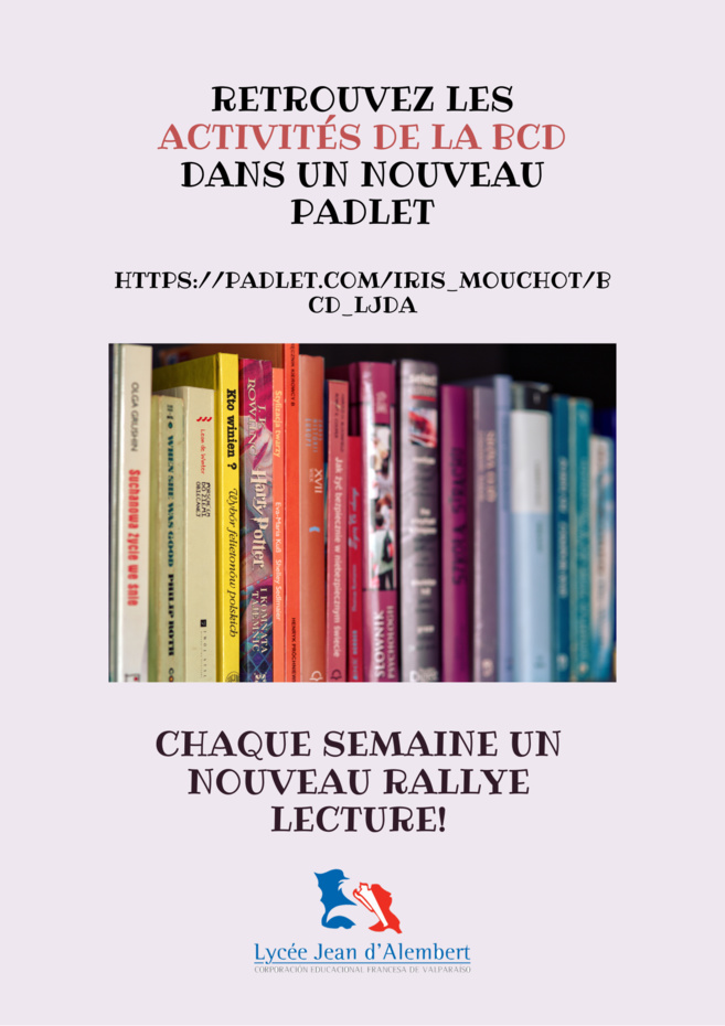 Padlets de la bibliothèque, du FLE et des activités motrices pour les élèves