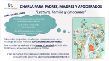 Invitación a charla "Lectura, familia y emociones", Jueves 22 Abril /Invitation à la rencontre "Lecture, famille et émotions", jeudi 22 avril. Invitación a charla "Lectura, familia y emociones", Jueves 22 Abril /Invitation à la rencontre "Lecture, famille et émotions", jeudi 22 avril.
