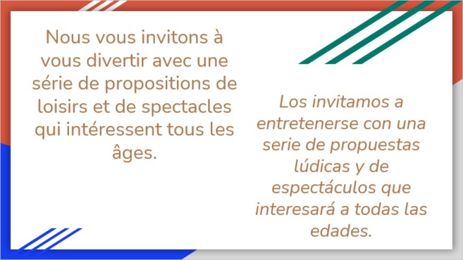 Actividades recreativas y culturales para ayudar a superar el confinamiento en casa / Activités récréatives et culturelles pour aider à surmonter le confinement à domicile.