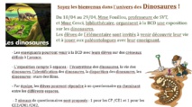 Dinosaures du 18 au 22 Avril en BCD Dinosaures du 18 au 22 Avril en BCD