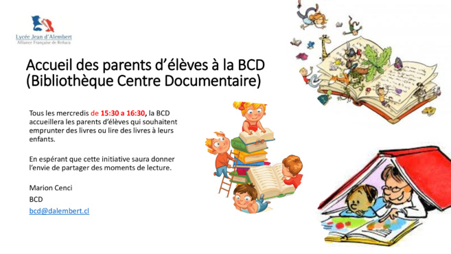 Accueil des parents au BCD Accueil des parents au BCD