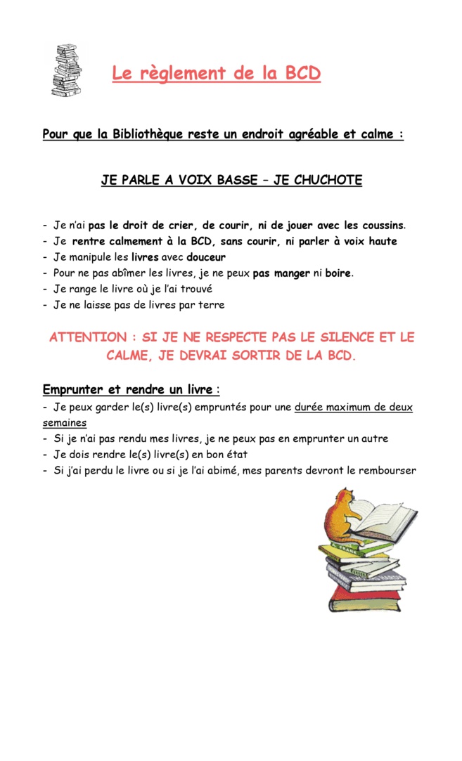 Le Règlement de la BCD Le Règlement de la BCD
