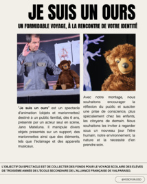 Théâtre: JE SUIS UN OURS Un formidable voyage, à la rencontre de votre identité