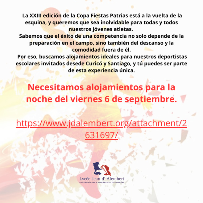 Alojamientos - Copa Fiestas Patrias