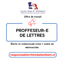 LJDA recrute Professeur(e) de lettres LJDA recrute Professeur(e) de lettres