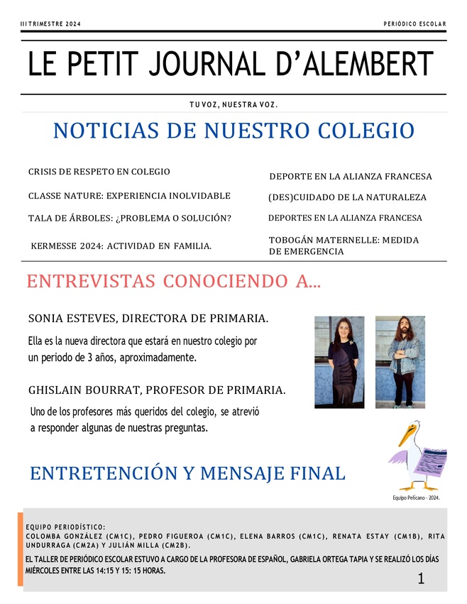 Periódico escolar CM1 - CM2