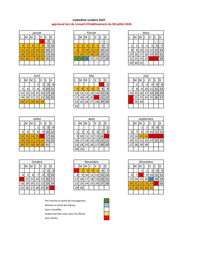 Calendario escolar