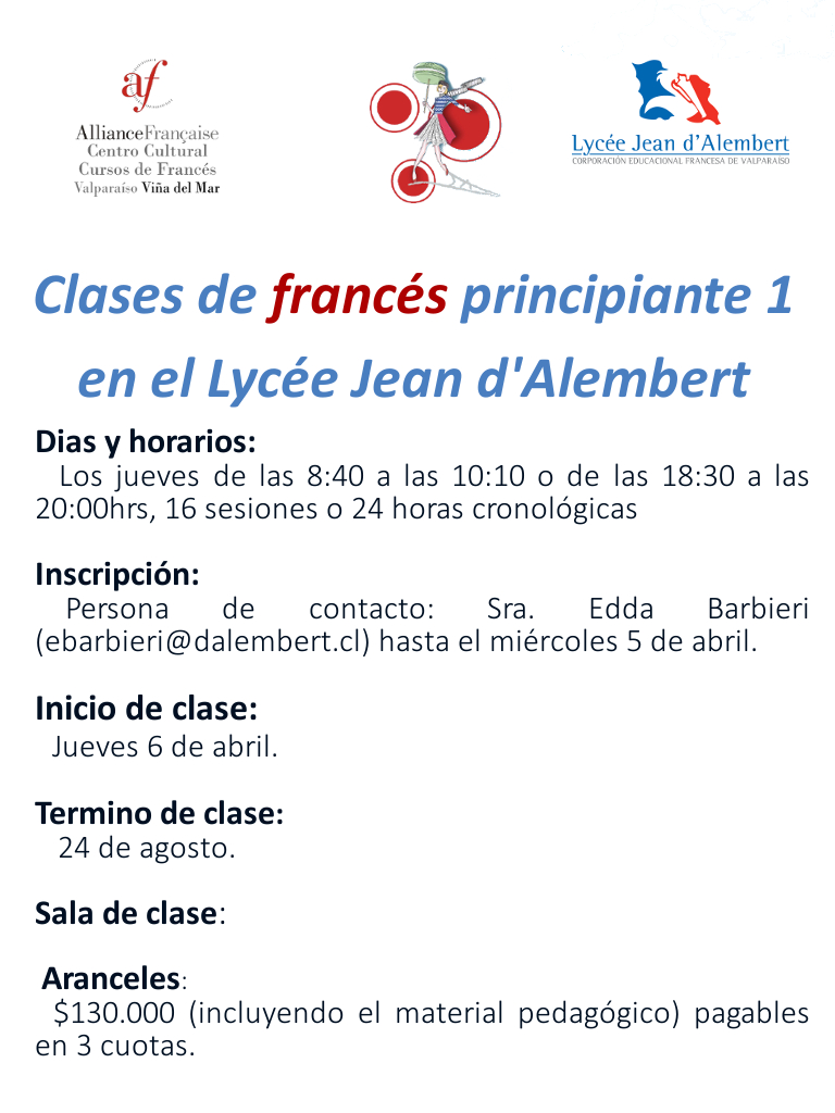 CURSOS DE FRANCES PRINCIPIANTE PARA PADRES Y APODERADOS