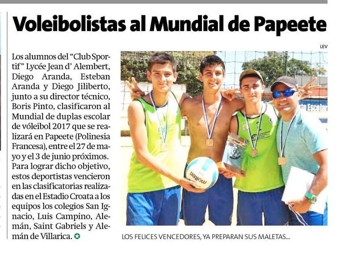 INVITACIÓN CEREMONIA: FELICITACIONES Y APOYO A NUESTROS SELECCIONADOS AL MUNDIAL DE BEACH VOLEYBALL