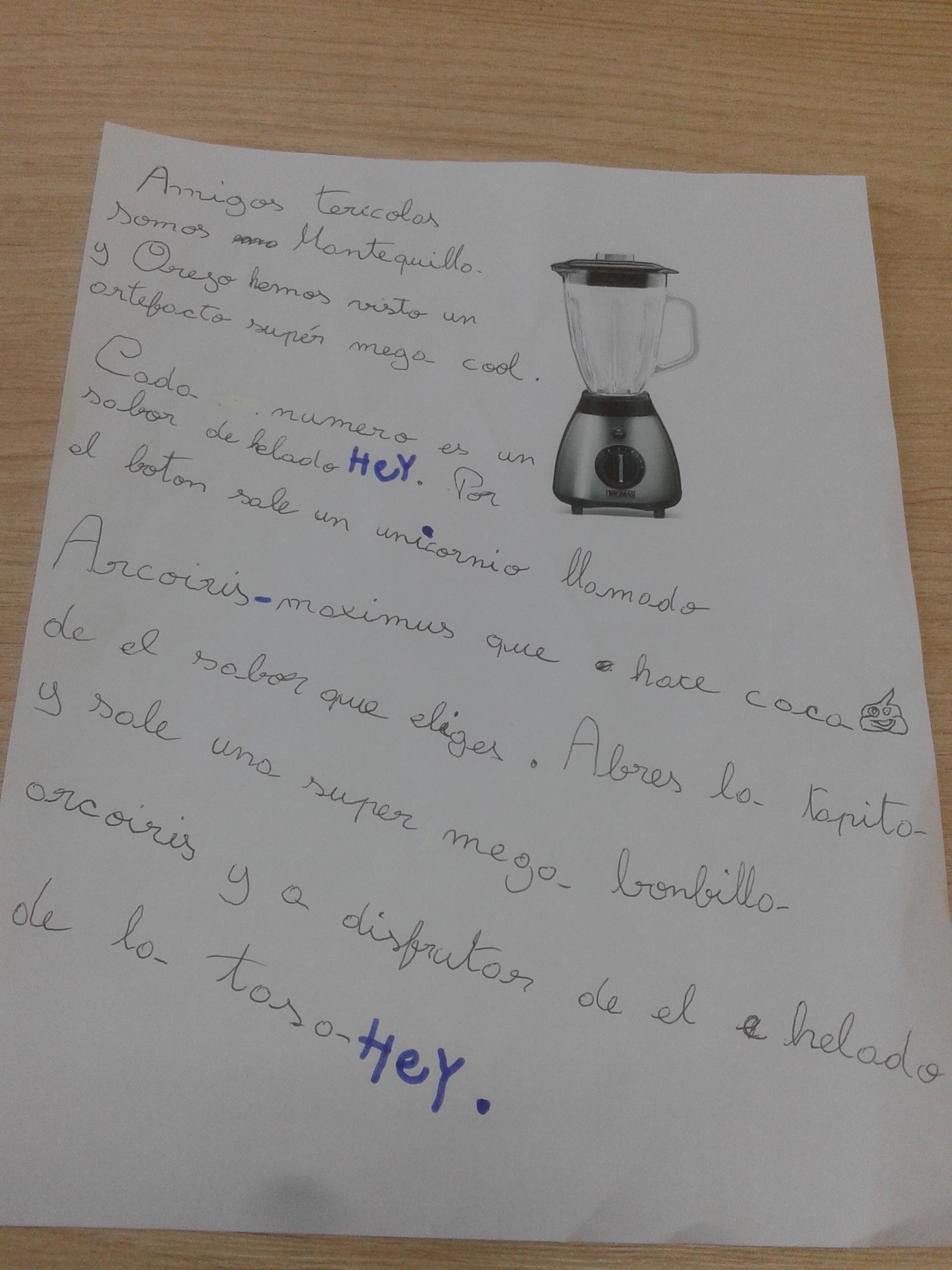 Exemple de production d'élèves