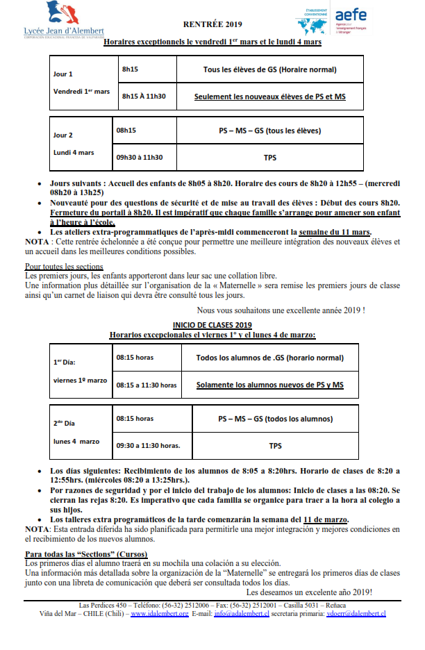 Rentrée Maternelle 2019: Guía de inicio de clases, lista de útiles y reuniones de inicio de año 2019