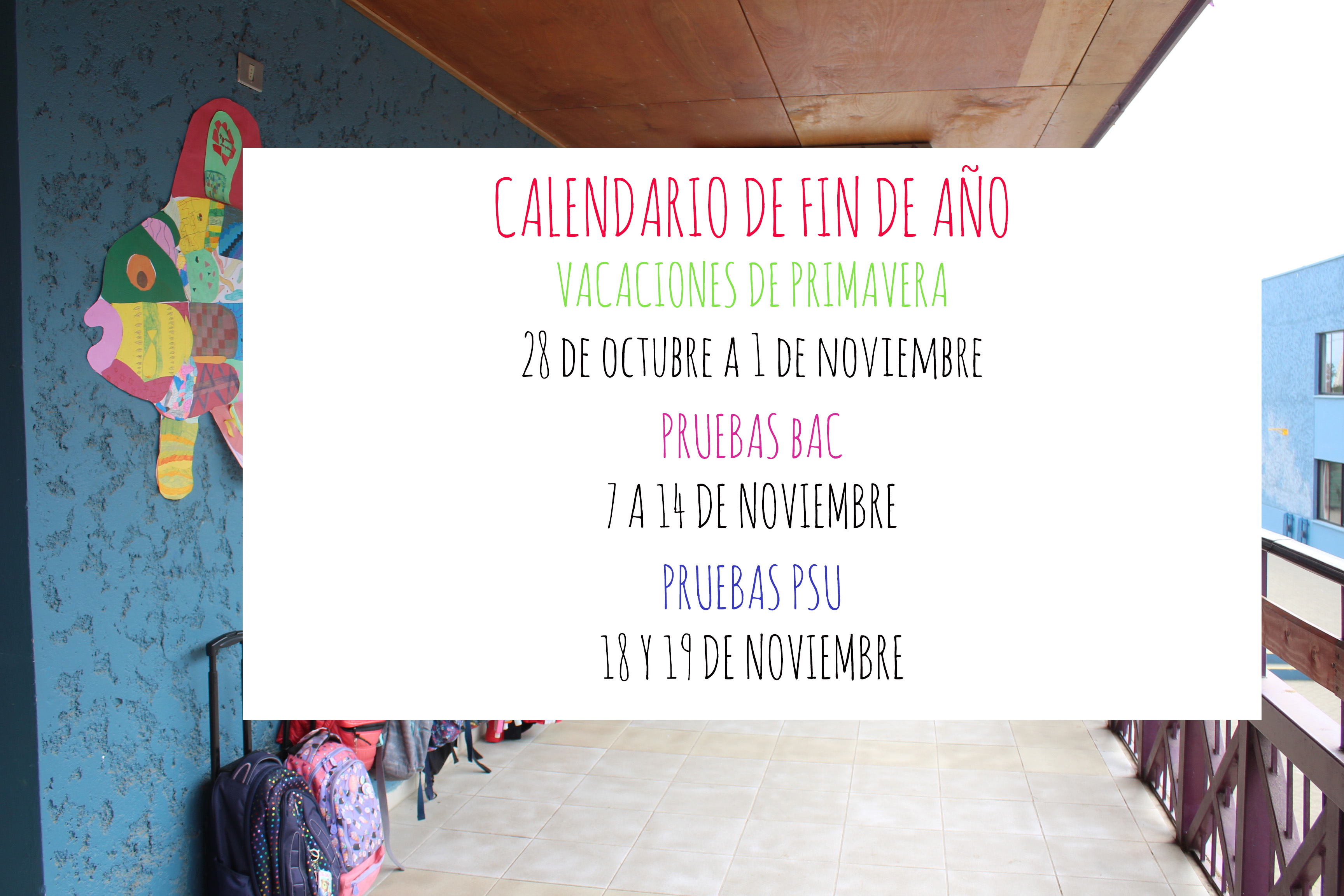 Calendario fin de año 2019