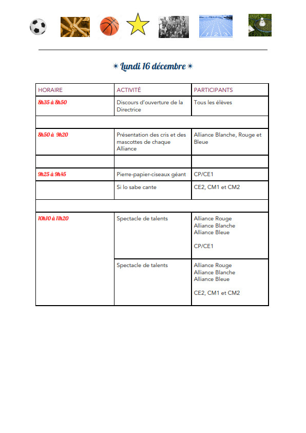 Programme des Alliances de Primaire