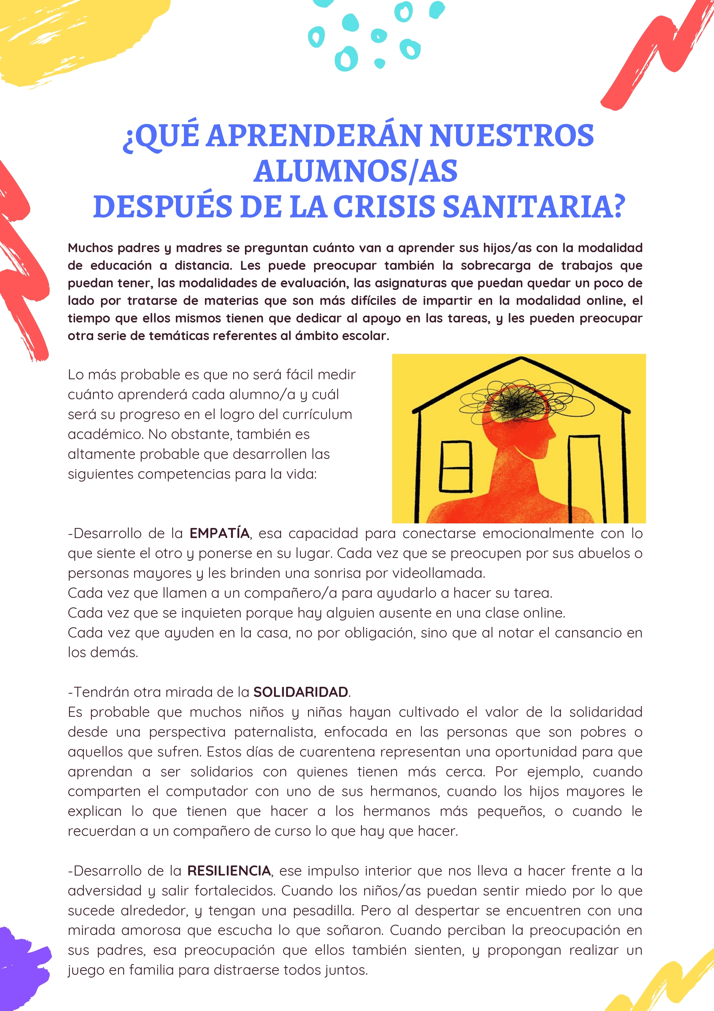 Qué aprenderán nuestros alumnos/as después de la crisis sanitaria?