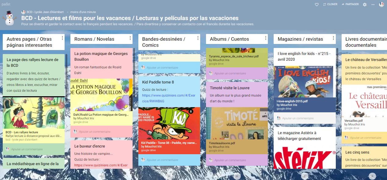 La BCD pour les vacances