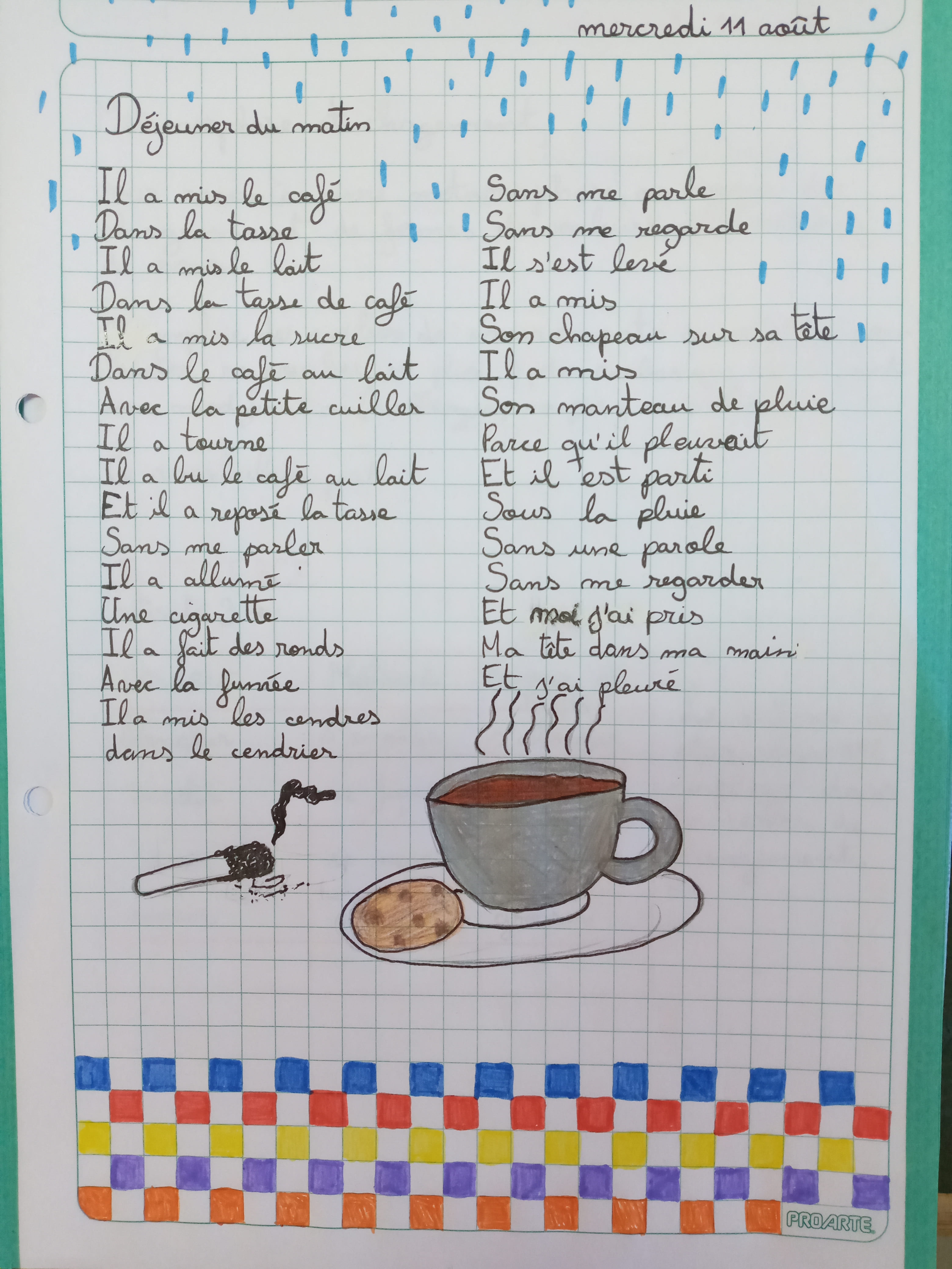 Déjeuner du Matin au passé composé