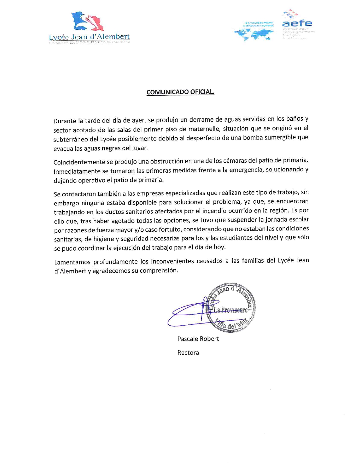 Communiqué officiel 8 mars 2024
