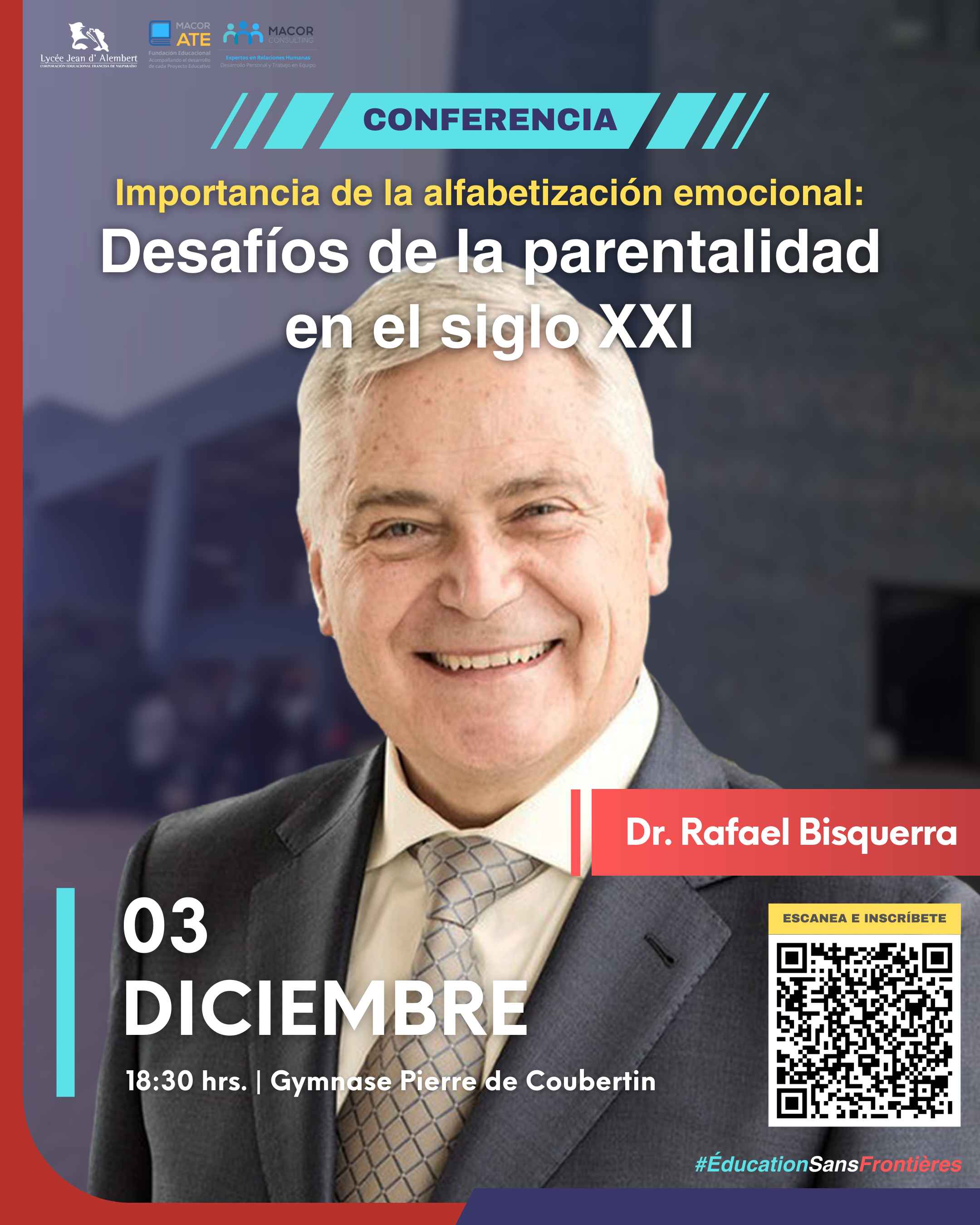 Conferencia con el experto en educación emocional, Rafael Bisquerra