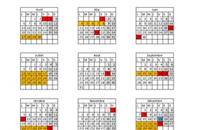 Calendrier Scolaire - Calendario escolare