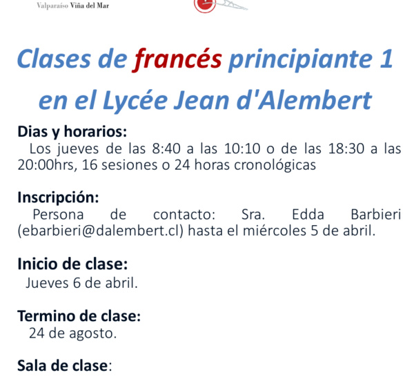CURSOS DE FRANCES PRINCIPIANTE PARA PADRES Y APODERADOS