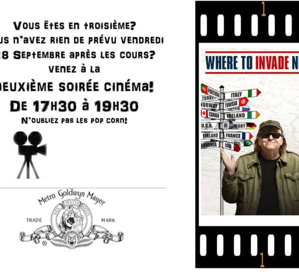 VIENS À LA SOIRÉE CINÉMA DU VENDREDI 28 SEPTEMBRE !