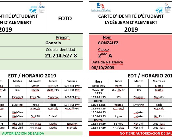 TARJETAS DE IDENTIFICACIÓN EN SECUNDARIA- Communicación del 21 de marzo 