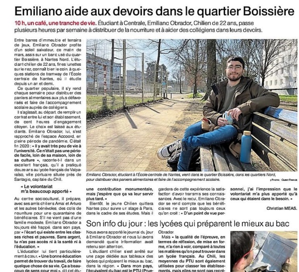 Ex-élève Emiliano Obrador sur Nantes Métropole