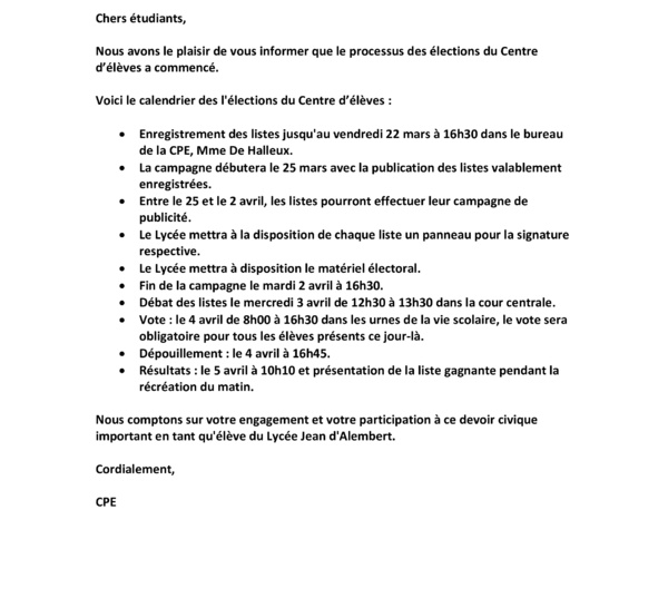 Élections CAA 2024