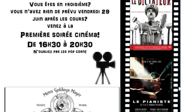 SOIRÉE CINEMA LE VENDREDI 29 JUIN 