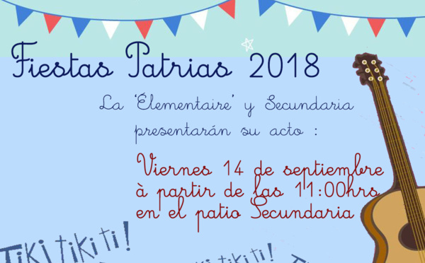 L'Élémentaire et la Secondaire sur le devant de la scène pour les Fiestas Patrias 2018