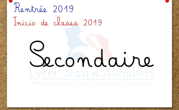 Rentrée Secondaire: recordatorio reuniones de apoderados 