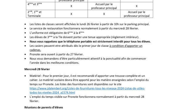 Information Rentrée 2024