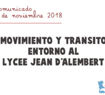Comunicado Movimiento y tránsito entorno a nuestro establecimiento